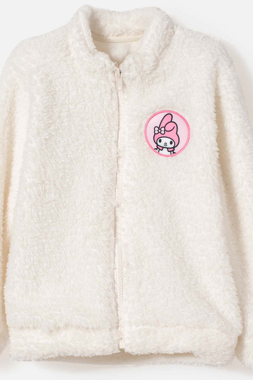 BUZO DE MY MELODY CON CIERRE MARFIL PARA NIÑA 2T A 5T