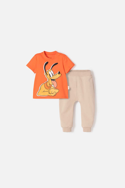 CONJUNTO DE PLUTO PANTALÓN LARGO NARANJA PARA BEBÉ NIÑO
