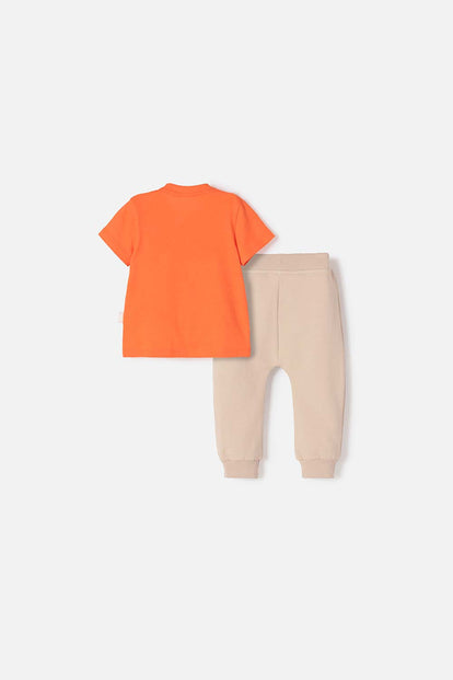 CONJUNTO DE PLUTO PANTALÓN LARGO NARANJA PARA BEBÉ NIÑO