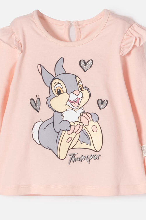 CONJUNTO DE TAMBOR PANTALÓN LARGO ROSA PARA BEBÉ NIÑA