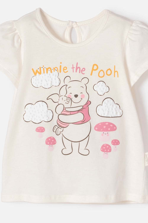 CONJUNTO DE WINNIE THE POOH MARFIL PARA BEBÉ NIÑA