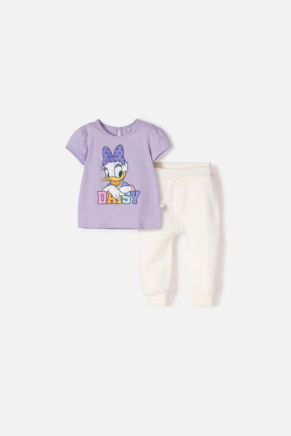 CONJUNTO DE DAISY CON PANTALÓN LARGO LAVANDA PARA BEBÉ NIÑA