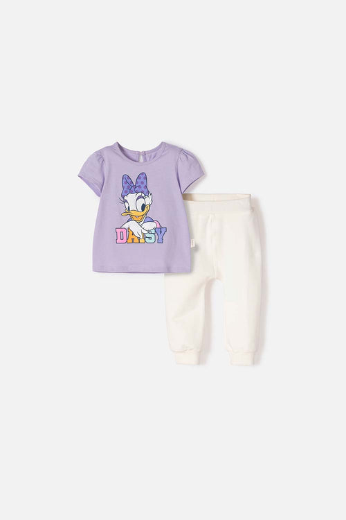 CONJUNTO DE DAISY CON PANTALÓN LARGO LAVANDA PARA BEBÉ NIÑA