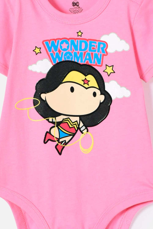 BODY WONDER WOMAN ROSADO PARA BEBÉ NIÑA