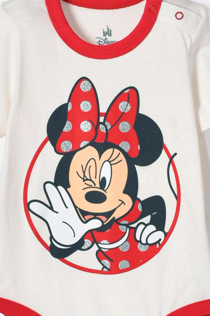 BODY DE MINNIE MOUSE MANGA CORTA MARFIL PARA BEBÉ NIÑA