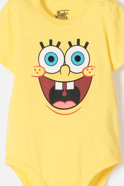 BODY DE BOB ESPONJA AMARILLO PARA BEBÉ NIÑO