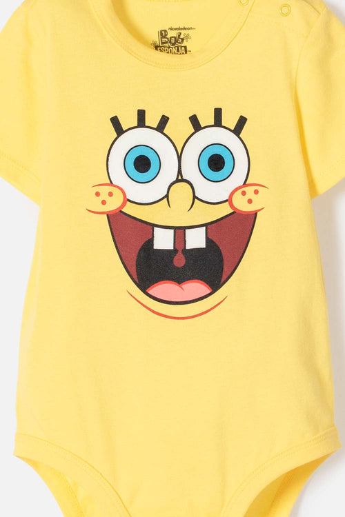 BODY DE BOB ESPONJA AMARILLO PARA BEBÉ NIÑO
