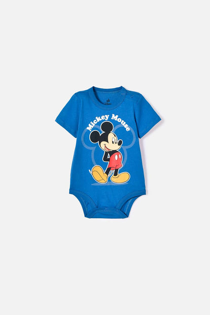 BODY DE MICKEY MOUSE MANGA CORTA AZUL PARA BEBÉ NIÑO