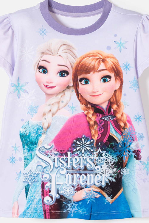 PIJAMA DE FROZEN PANTALÓN LARGO LAVANDA CLARO PARA NIÑA 2T A 6T