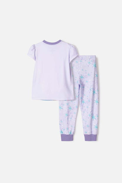 PIJAMA DE FROZEN PANTALÓN LARGO LAVANDA CLARO PARA NIÑA 2T A 6T