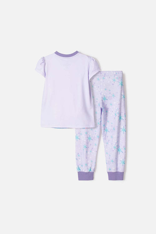 PIJAMA DE FROZEN PANTALÓN LARGO LAVANDA CLARO PARA NIÑA 2T A 6T
