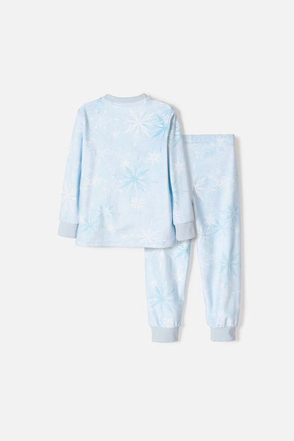 PIJAMA DE FROZEN PANTALÓN LARGO AZUL PARA NIÑA 2T A 6T