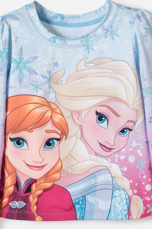 CONJUNTO DE BAÑO DE FROZEN MANGA LARGA MULTICOLOR PARA NIÑA 2T A 6T