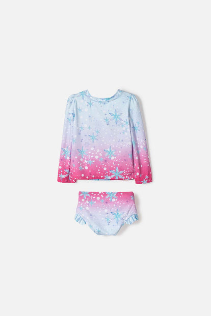 CONJUNTO DE BAÑO DE FROZEN MANGA LARGA MULTICOLOR PARA NIÑA 2T A 6T