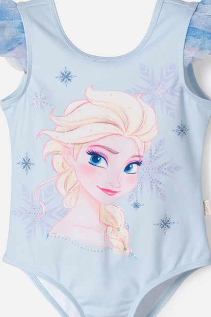 CONJUNTO DE FROZEN CON TULL AZUL CIELO PARA NIÑA 2T A 5T