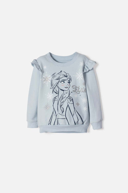 BUZO DE FROZEN CERRADO AZUL PARA NIÑA 2T A 6T