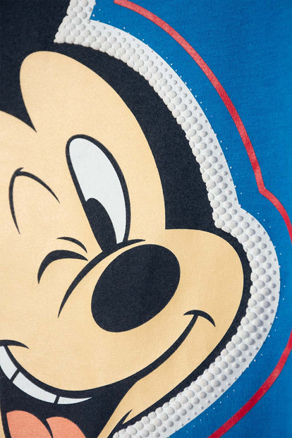 CAMISETA DE MICKEY MOUSE MANGA CORTA AZUL PARA NIÑO 2T A 6T