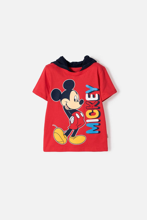 CAMISETA DE MICKEY MOUSE CON GORRO ROJO PARA NIÑO 2T A 6T