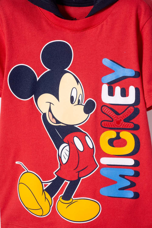 CAMISETA DE MICKEY MOUSE CON GORRO ROJO PARA NIÑO 2T A 6T