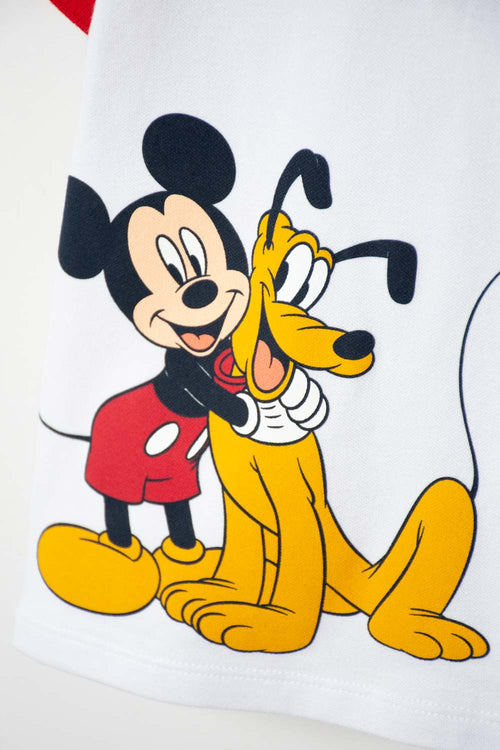 CAMISETA TIPO POLO DE MICKEY MOUSE BLANCO PARA NIÑO 2T A 6T