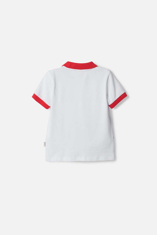 CAMISETA TIPO POLO DE MICKEY MOUSE BLANCO PARA NIÑO 2T A 6T