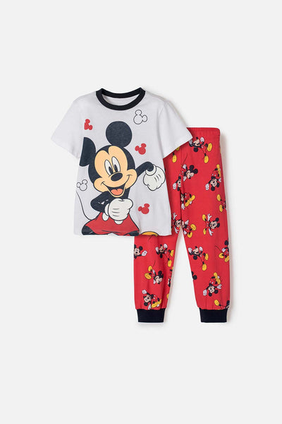 PIJAMA DE MICKEY MOUSE PANTALÓN LARGO MULTICOLOR PARA NIÑO 2T A 6T