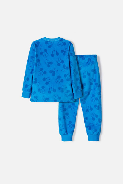 PIJAMA DE MICKEY MOUSE PANTALÓN LARGO AZUL PARA NIÑO 2T A 6T