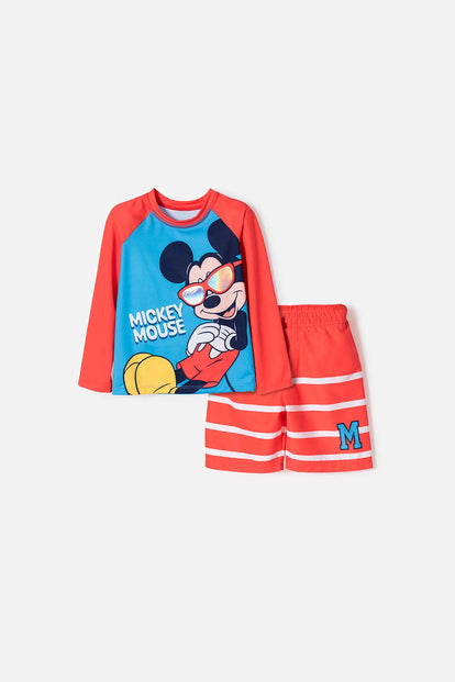CONJUNTO DE BAÑO DE MICKEY MOUSE MANGA LARGA MULTICOLOR PARA NIÑO 2T A 6T