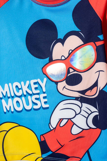 CONJUNTO DE BAÑO DE MICKEY MOUSE MANGA LARGA MULTICOLOR PARA NIÑO 2T A 6T