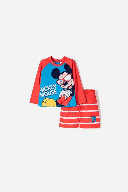 CONJUNTO DE BAÑO DE MICKEY MULTICOLOR PARA BEBÉ NIÑO