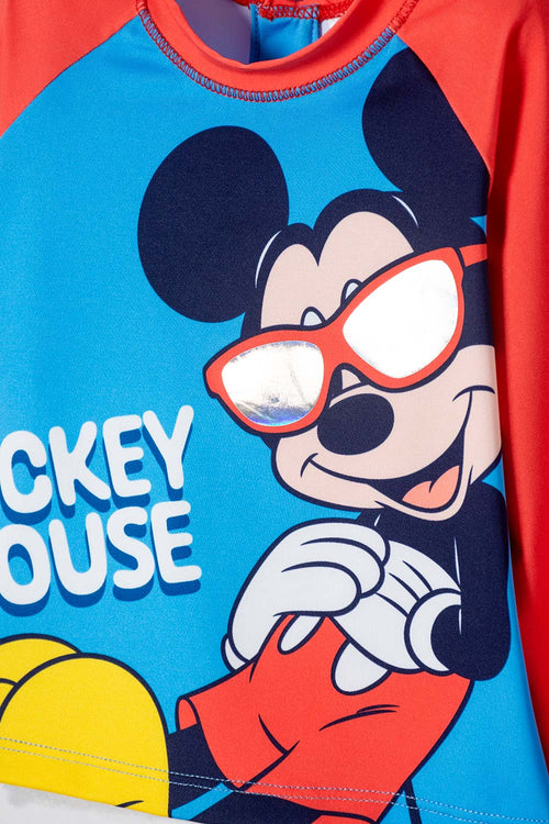 CONJUNTO DE BAÑO DE MICKEY MULTICOLOR PARA BEBÉ NIÑO
