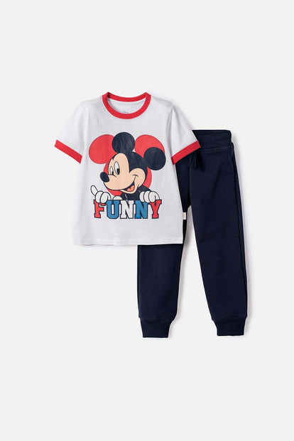 CONJUNTO DE MICKEY MOUSE CON PANTALÓN LARGO MULTICOLOR PARA NIÑO 2T A 6T