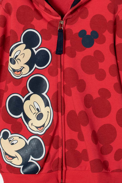 BUZO DE MICKEY MOUSE CON CAPUCHA ROJO PARA NIÑO 2T A 6T