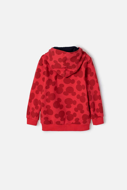BUZO DE MICKEY MOUSE CON CAPUCHA ROJO PARA NIÑO 2T A 6T