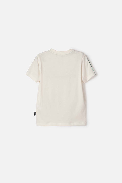 CAMISETA DE JURASSIC WORLD MANGA CORTA MARFIL PARA NIÑO 2T A 6T