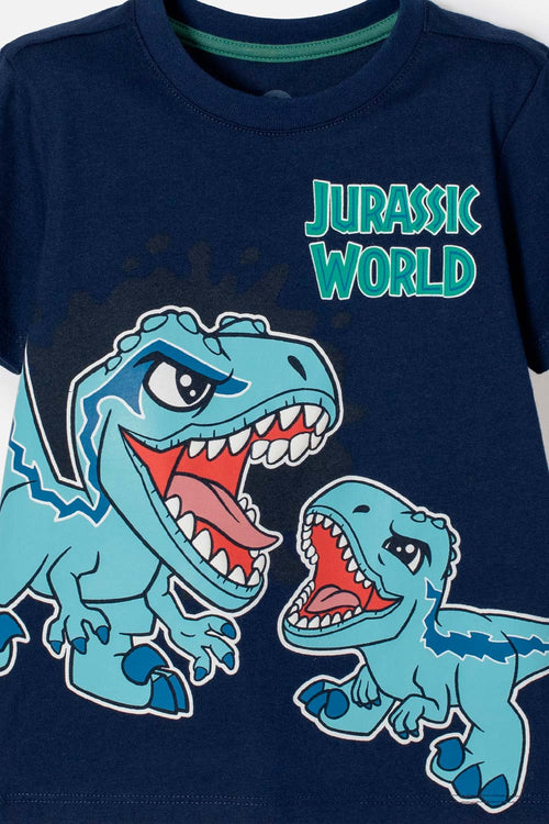 CONJUNTO DE JURASSIC WORLD PANTALÓN CORTO MULTICOLOR PARA NIÑO 2T A 6T