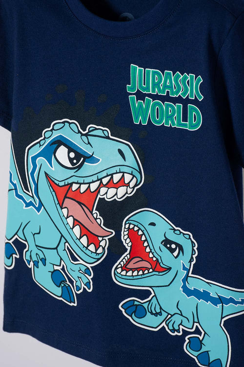 CONJUNTO DE JURASSIC WORLD PANTALÓN CORTO MULTICOLOR PARA NIÑO 2T A 6T
