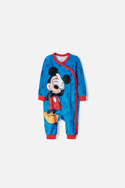 PIJAMA MICKEY MOUSE MAMELUCO AZUL PARA BEBÉ NIÑO