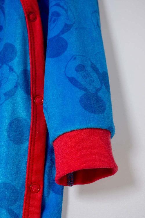 PIJAMA MICKEY MOUSE MAMELUCO AZUL PARA BEBÉ NIÑO