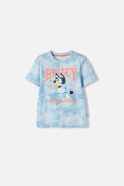 CAMISETA DE BLUEY MANGA CORTA AZUL PARA NIÑO DE 2T A 6T