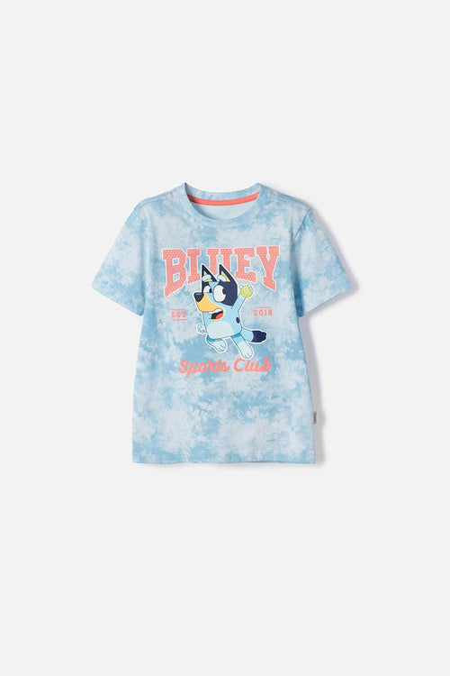 CAMISETA DE BLUEY MANGA CORTA AZUL PARA NIÑO DE 2T A 6T