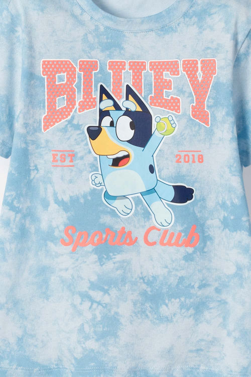 CAMISETA DE BLUEY MANGA CORTA AZUL PARA NIÑO DE 2T A 6T
