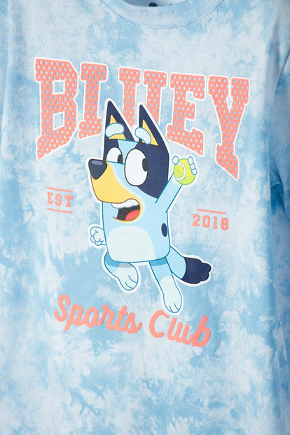 CAMISETA DE BLUEY MANGA CORTA AZUL PARA NIÑO DE 2T A 6T