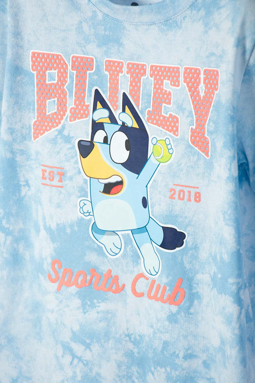 CAMISETA DE BLUEY MANGA CORTA AZUL PARA NIÑO DE 2T A 6T