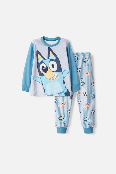 PIJAMA DE BLUEY AZUL TIPO FLEECE PARA NIÑO 2T A 6T