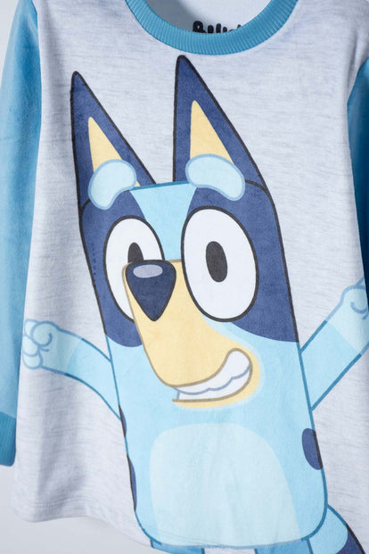PIJAMA DE BLUEY AZUL TIPO FLEECE PARA NIÑO 2T A 6T
