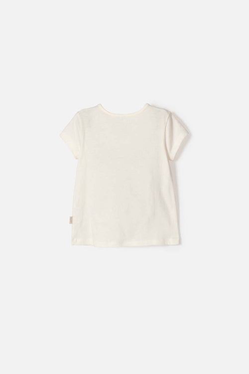 CAMISETA DE SPIDEY MANGA CORTA MARFIL PARA NIÑA 2T A 6T