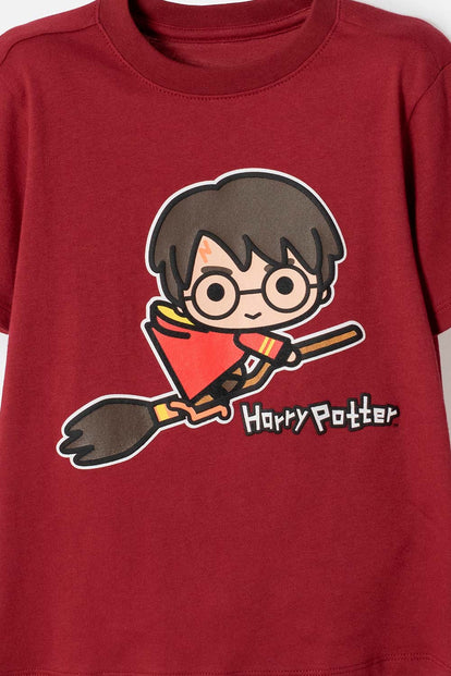 CAMISETA DE HARRY POTTER MANGA CORTA ROJO PARA NIÑO 2T A 6T