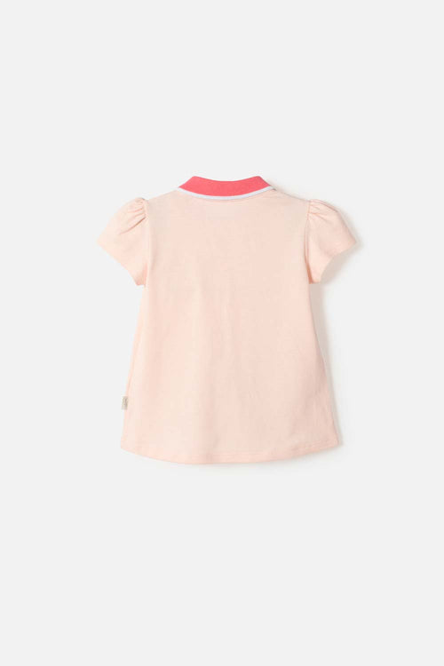 CAMISETA DE BLUEY ROSA TIPO POLO PARA NIÑA 2T A 6T