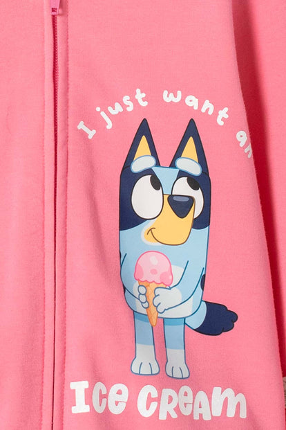 BUZO DE BLUEY ROSADO DE DISEÑO ABIERTO PARA NIÑA 2T A 6T